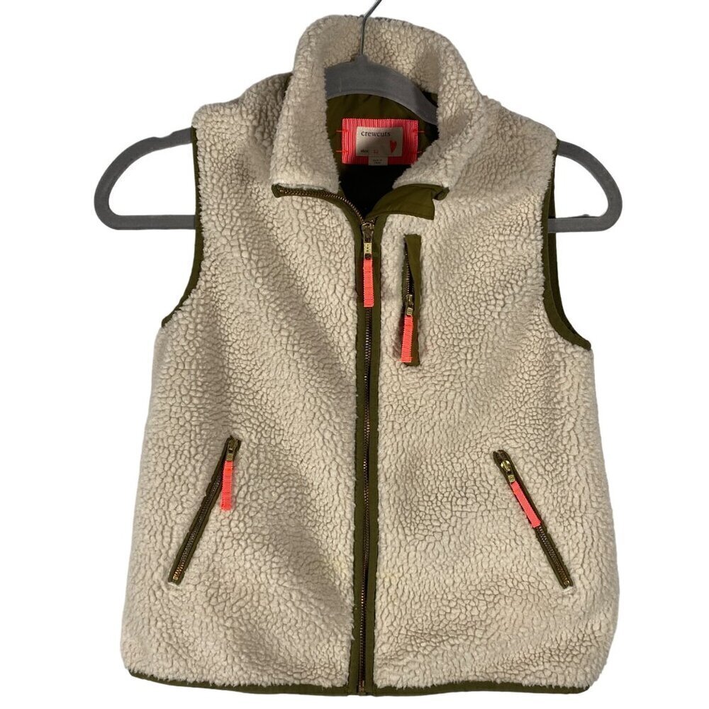 J. Crew crewcuts faux Sherpa high pile fleece vest girls 12